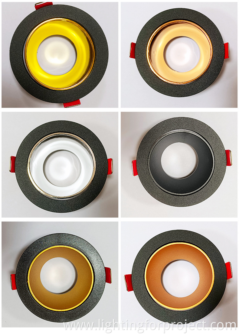 Medium and low style round fixed recessed ceiling frame apply to Gu5.3 Gu10 Mr16 Led ceiling Spotlight